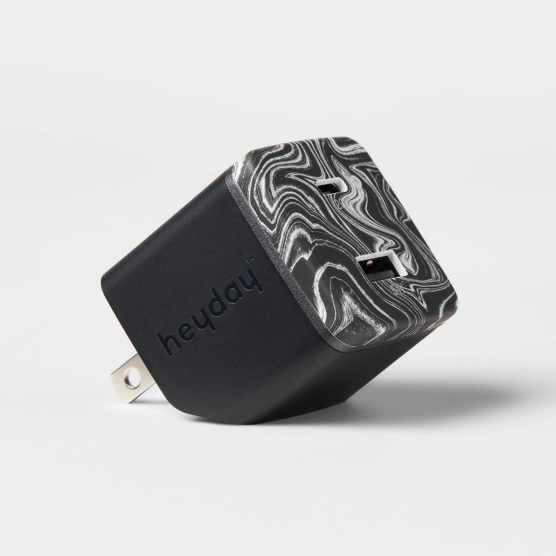 Dual Port USB-C and USB-A 25W Wall Charger - heyday™ Black Agate: Charge  Indicator Light 1 ct
