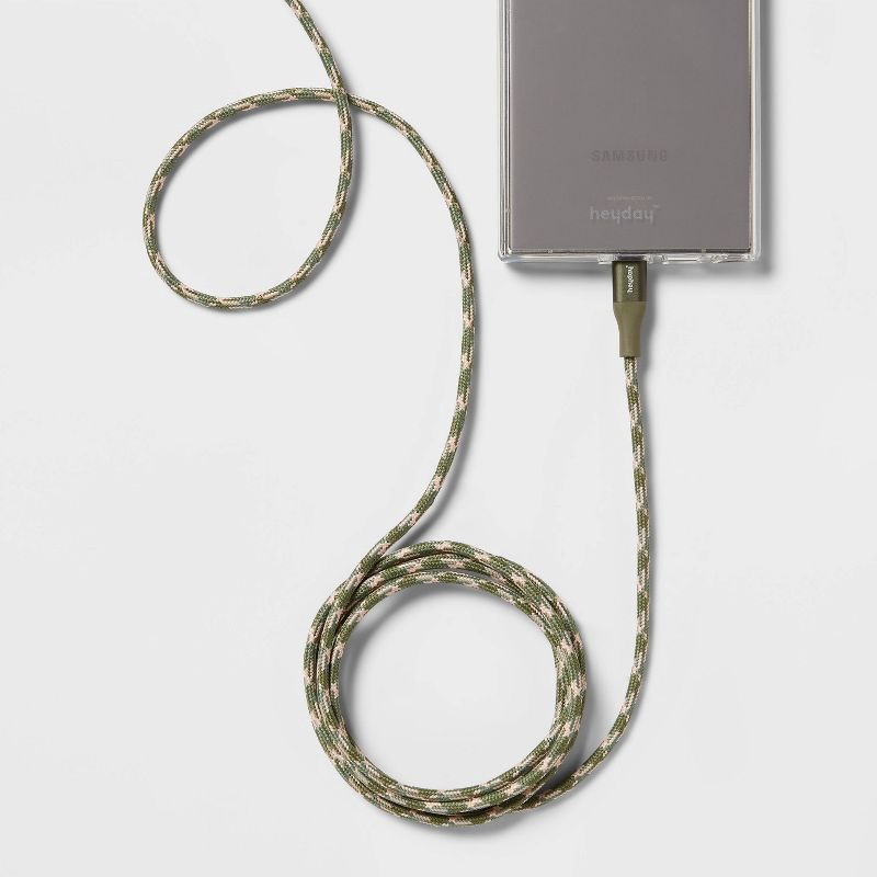 slide 2 of 3, USB-C to USB-A Fast Charging Braided Cable - heyday™ Olive Green, 1 ct