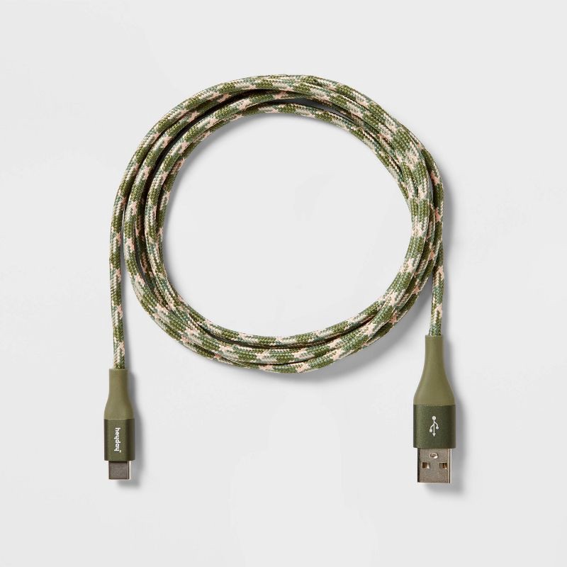 slide 3 of 3, USB-C to USB-A Fast Charging Braided Cable - heyday™ Olive Green, 1 ct