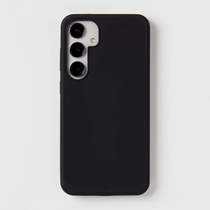 slide 2 of 4, Samsung Galaxy S24+ Silicone Phone Case - heyday™ Black: Solid Pattern, Compatible with S24+, 1 ct