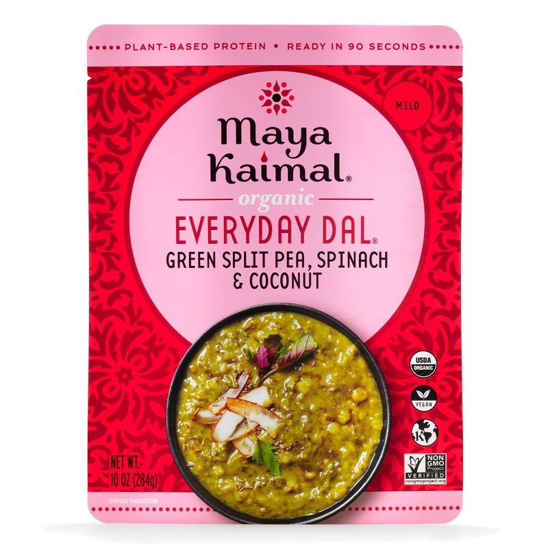 slide 1 of 4, Maya Kaimal Green Split Pea Spinach & Coconut Everyday Dal - 10oz, 10 oz