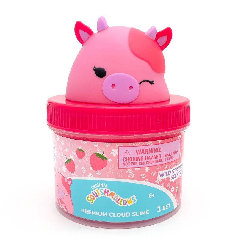 slide 1 of 6, Squishmallows Slime Jar Top Calynda Strawberry Scented Slimes and Putties, 1 ct