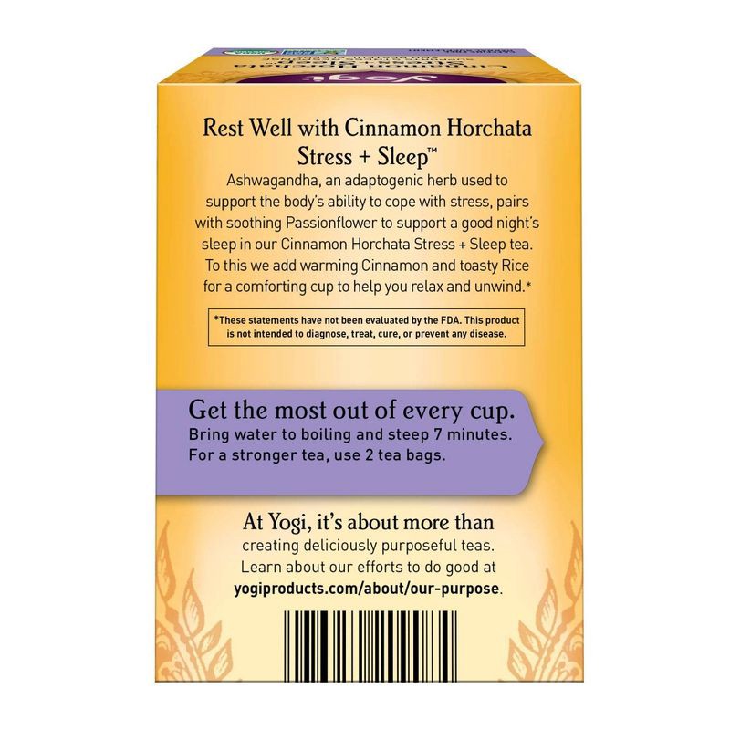slide 2 of 6, Yogi Cinnamon Horchata Stress + Sleep - 16ct/1.12oz, 16 ct; 1.12 oz