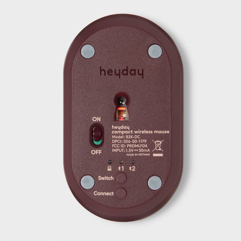 slide 4 of 5, Wireless Mouse - heyday™ Dark Cherry: Bluetooth USB-A for Home Use, 1 ct