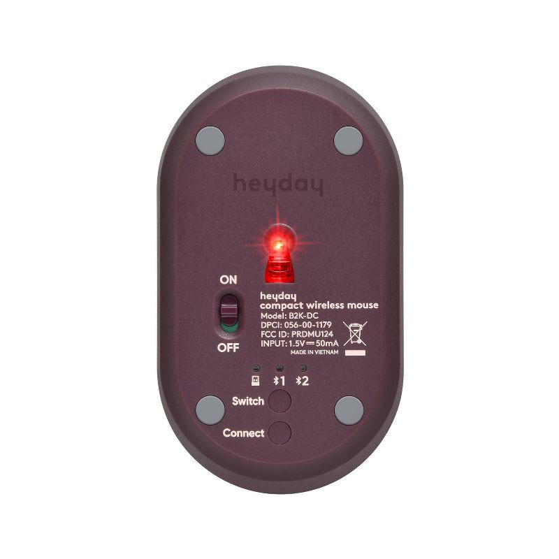 slide 5 of 5, Wireless Mouse - heyday™ Dark Cherry: Bluetooth USB-A for Home Use, 1 ct