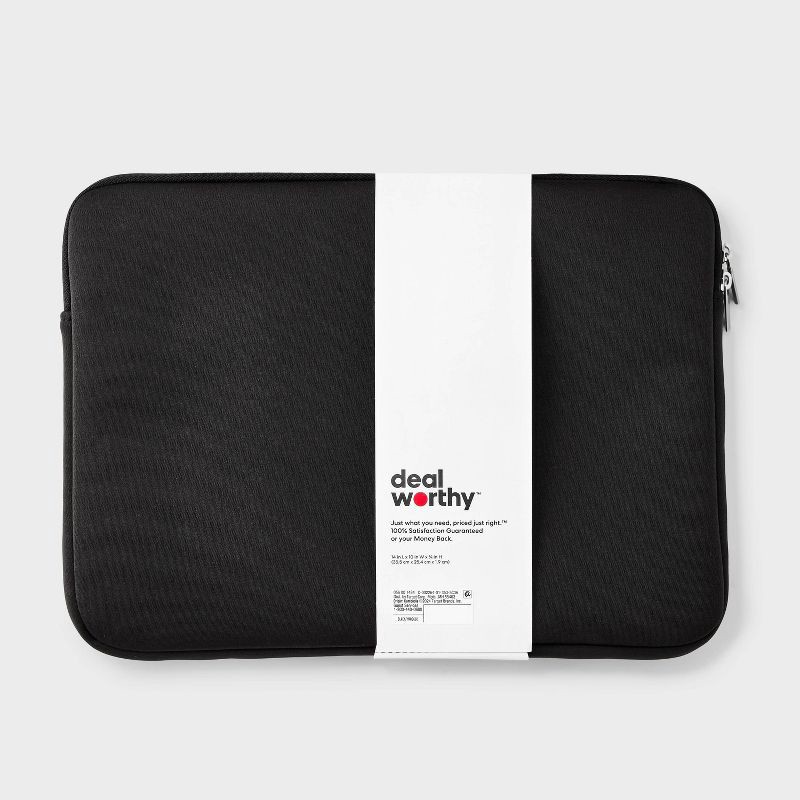 slide 3 of 3, 15" Laptop Sleeve - dealworthy™ - Black: Polyester, Electronics Case, 1 ct