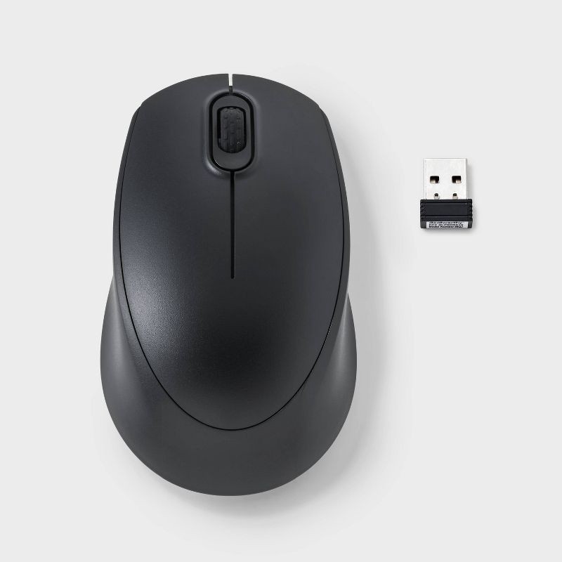 slide 2 of 6, Wireless Ergonomic Mouse - dealworthy™ - Black: USB-A Radio Frequency Connection, 1 ct