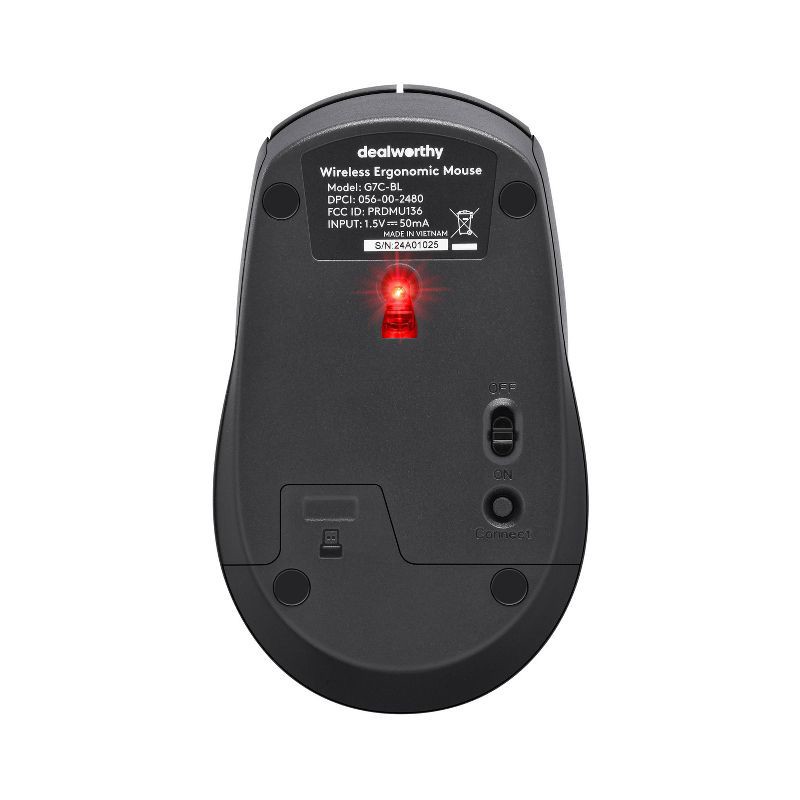 slide 6 of 6, Wireless Ergonomic Mouse - dealworthy™ - Black: USB-A Radio Frequency Connection, 1 ct