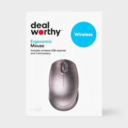 Wireless Ergonomic Mouse - dealworthy™ - Black: USB-A Radio Frequency Connection