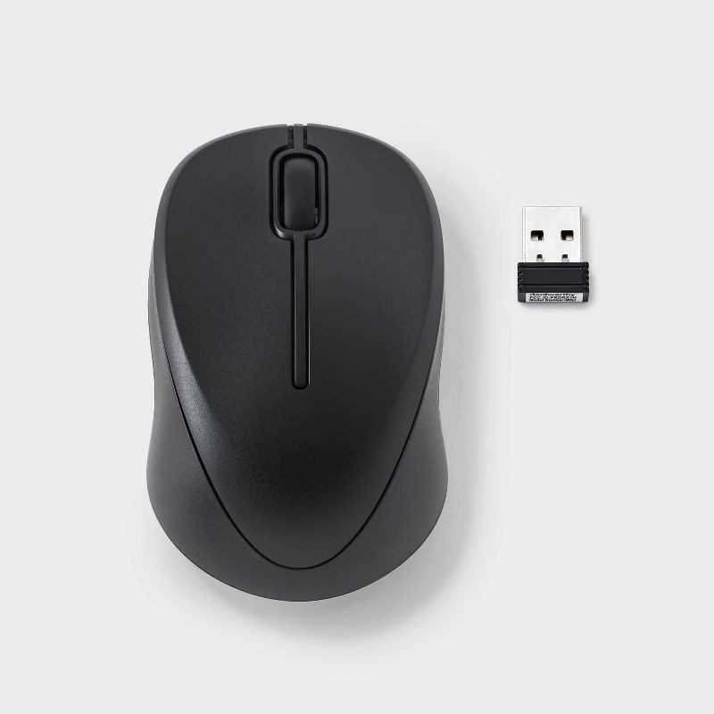 slide 2 of 6, Wireless Mouse - dealworthy™ Black: USB-A Connection Home Accessory, 1 ct