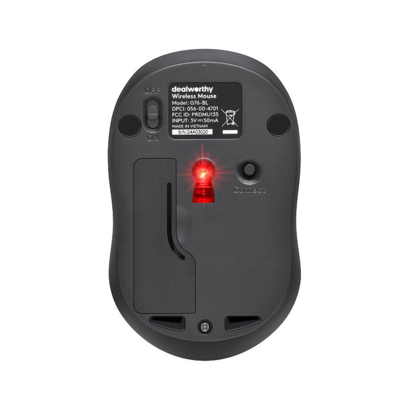 slide 6 of 6, Wireless Mouse - dealworthy™ Black: USB-A Connection Home Accessory, 1 ct