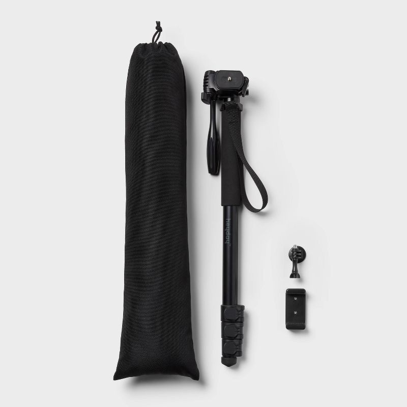 slide 3 of 4, Monopod - heyday™: Black 3-Way Panhead, Quick Release Plate, 1 ct