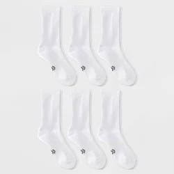 Women's Cushioned Foundation 6pk Athletic Crew Socks - All In Motion™ White 4-10: Recycled Polyester, Arch Support, Zone Cushioning