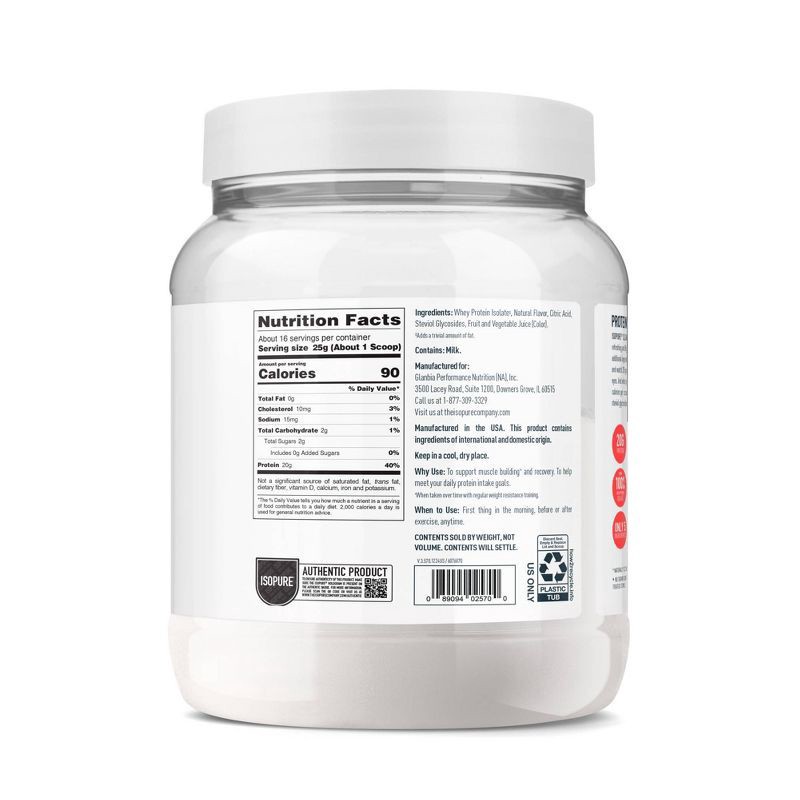 slide 2 of 9, Isopure Infusions Watermelon Lime Powder Protein Powder - 14.1oz: Whey Isolate, 20g Protein, 14.1 oz, 20 gram