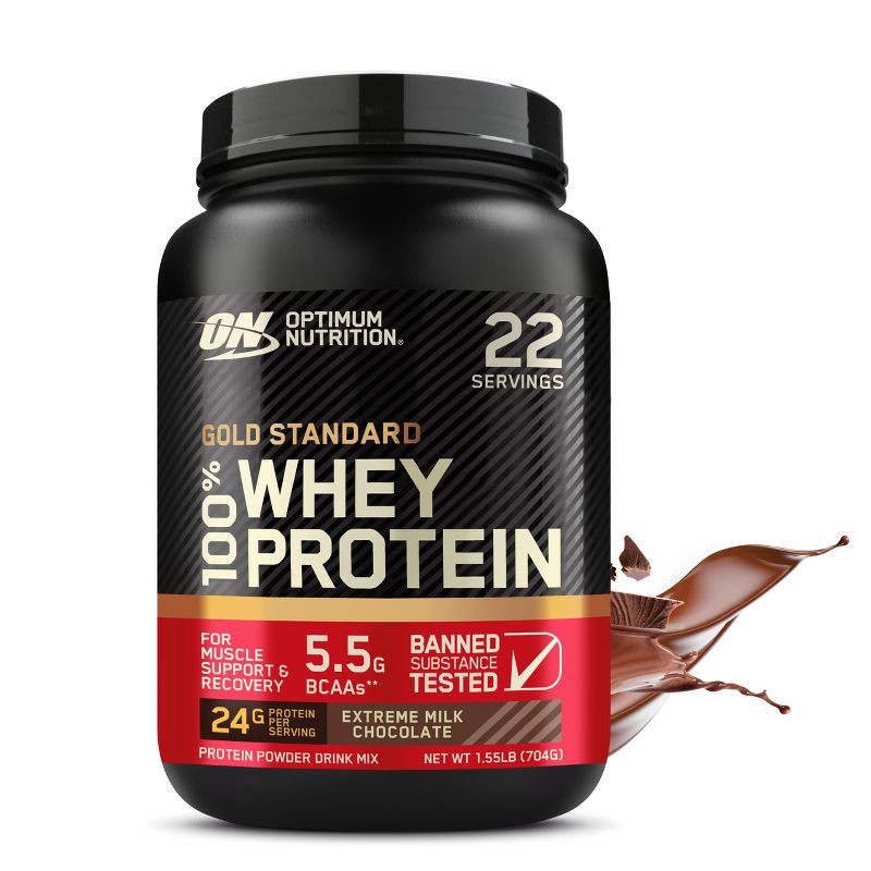 slide 11 of 11, Optimum Nutrition Protein Powder Tub - Chocolate - 1.55lbs: Whey for Muscle Growth, 1.55 lb