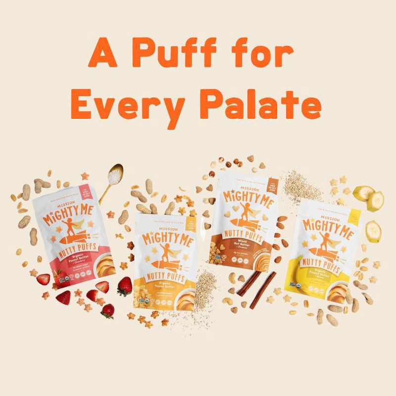 slide 17 of 17, Mission MightyMe Nutty Puffs Baby Snacks - Mixed Nut Butter 1.5oz - 1.5oz, 1.5 oz