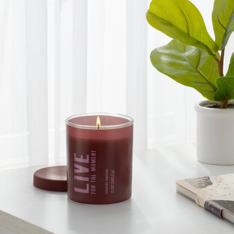 slide 2 of 3, Live Paradise Hibiscus Jar Candle 12oz - Room Essentials™, 12 oz
