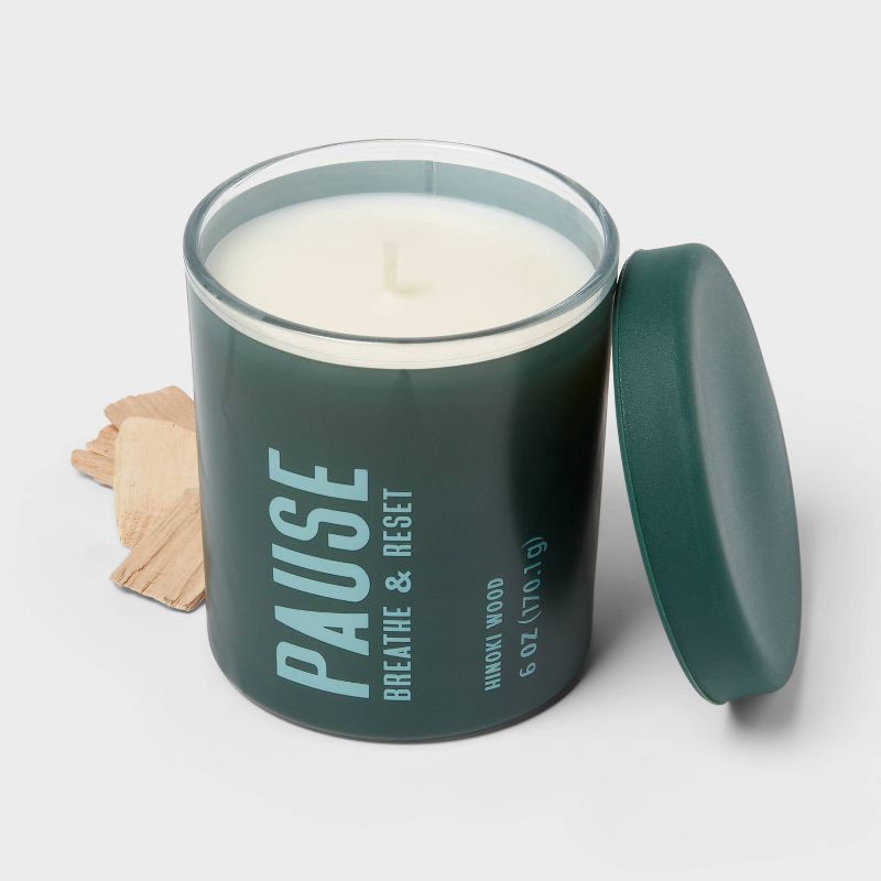 slide 3 of 3, Pause Hinoki Wood Jar Candle 6oz - Room Essentials™, 6 oz