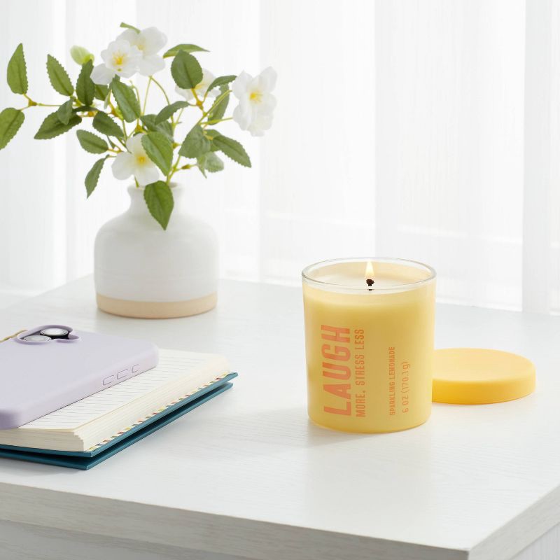 slide 2 of 3, Laugh Sparkling Lemonade Jar Candle 6oz - Room Essentials™, 6 oz