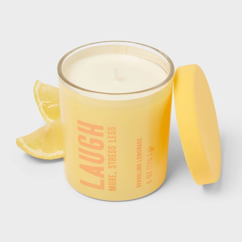 slide 3 of 3, Laugh Sparkling Lemonade Jar Candle 6oz - Room Essentials™, 6 oz