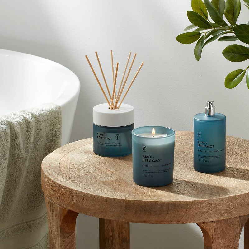 slide 2 of 3, 3pc Room Spray and Diffuser with Aloe and Bergamot Candle Gift Set - Threshold™, 3 ct