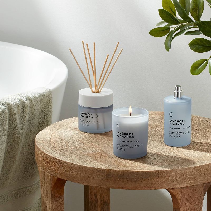 slide 2 of 3, 3pc Gift Set - Room Spray + Diffuser + Candle Lavender and Eucalyptus - Threshold™, 3 ct