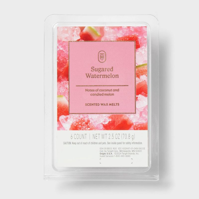 slide 1 of 3, 6ct Wax Melts Sugared Watermelon 2.5oz - Threshold™, 6 ct; 2.5 oz