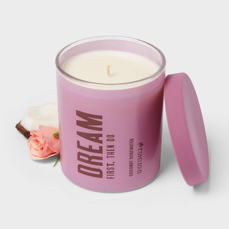 slide 3 of 3, Dream Coconut Rosewater Jar Candle 12oz - Room Essentials™, 12 oz