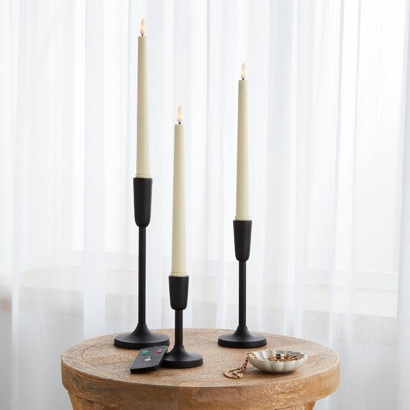 slide 2 of 3, 4pk LED Taper Candle Set Cream - Threshold™, 4 ct