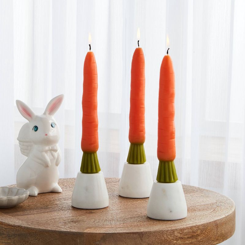 slide 2 of 3, 6pk Carrot Taper Candle Set - Threshold™, 6 ct