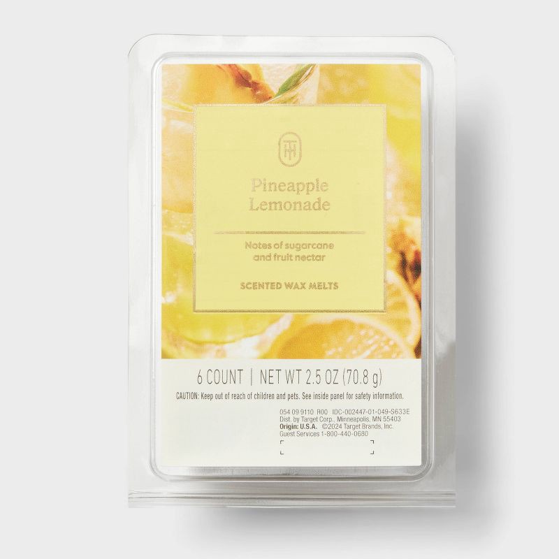 slide 1 of 3, 6ct Wax Melts Pineapple Lemonade 2.5oz - Threshold™, 6 ct; 2.5 oz