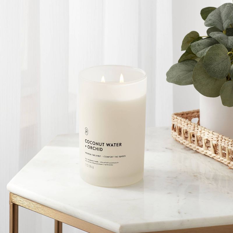 slide 2 of 3, 2 Wick Glass Coconut and and Orchid Jar Candle 19oz - Threshold™, 19 oz