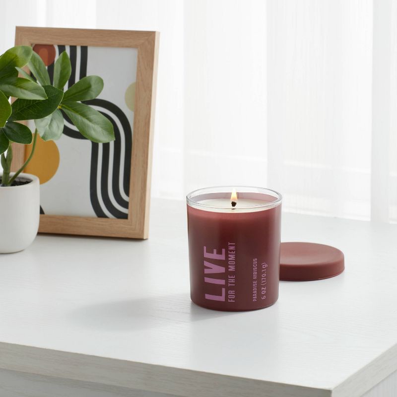 slide 2 of 3, Live Paradise Hibiscus Jar Candle 6oz - Room Essentials™, 6 oz