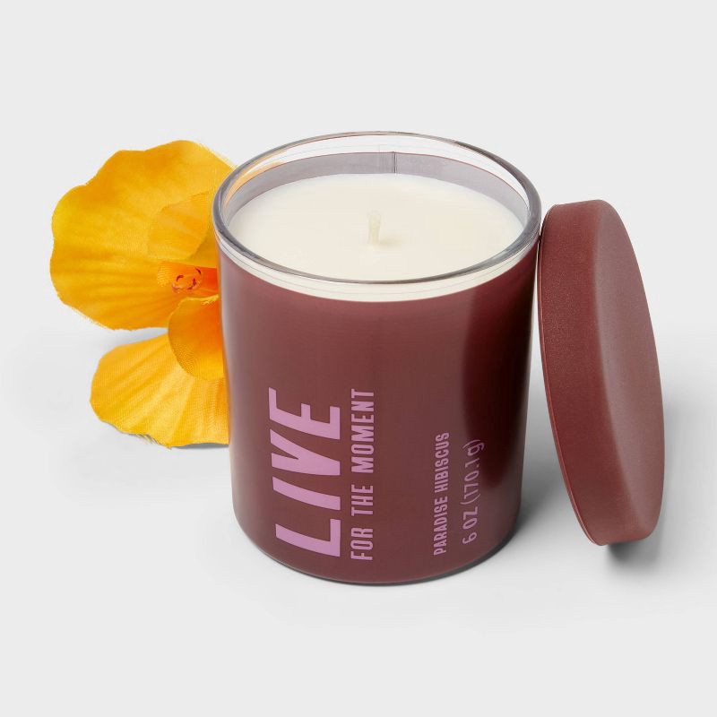 slide 3 of 3, Live Paradise Hibiscus Jar Candle 6oz - Room Essentials™, 6 oz