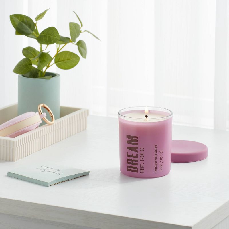 slide 2 of 3, Dream Coconut Rosewater Jar Candle 6oz - Room Essentials™, 6 oz