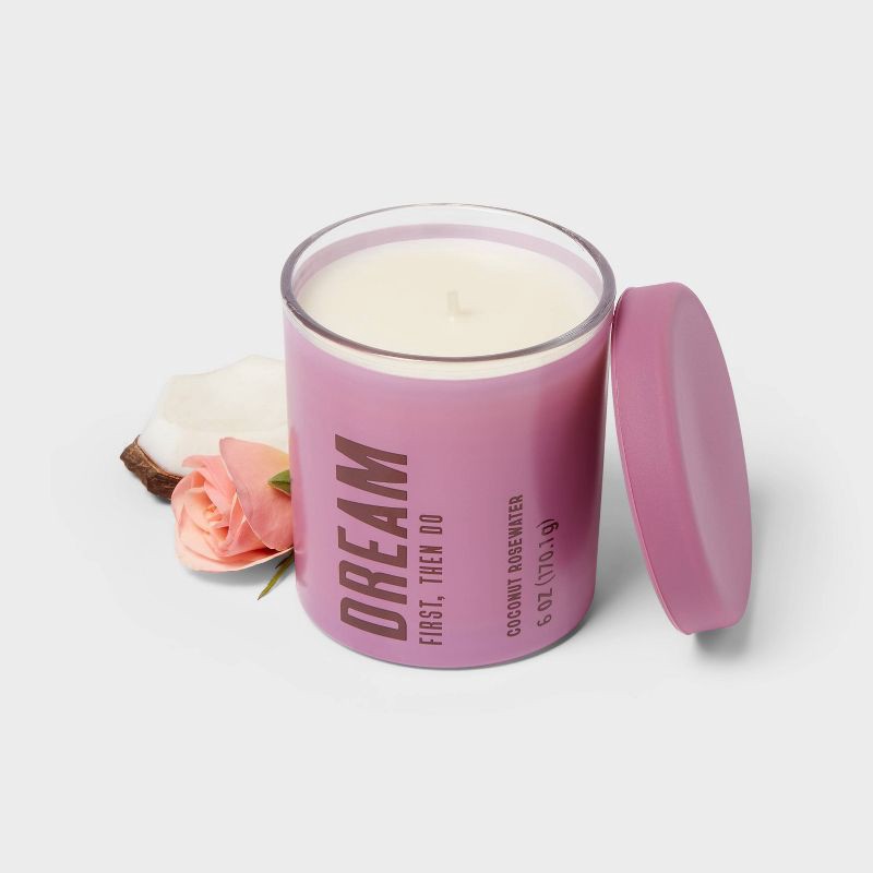 slide 3 of 3, Dream Coconut Rosewater Jar Candle 6oz - Room Essentials™, 6 oz
