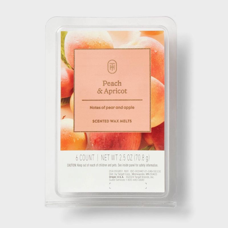 slide 1 of 3, 6ct Wax Melts Peach and Apricot 2.5oz - Threshold™, 6 ct; 2.5 oz