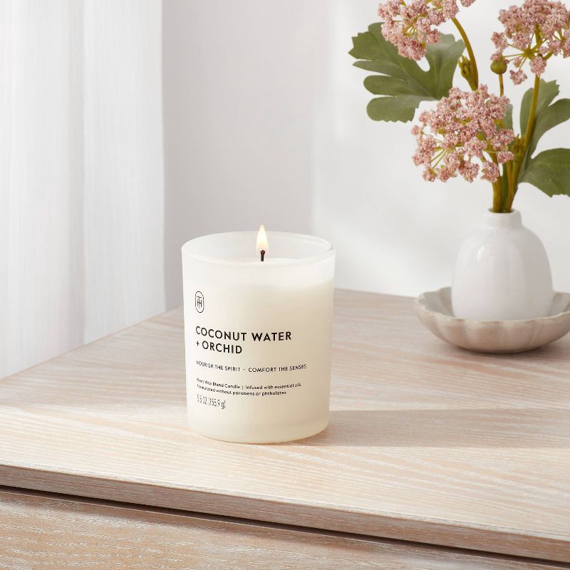 slide 2 of 4, Glass Coconut Water and Orchid Jar Candle 5.5oz - Threshold™, 5.5 oz