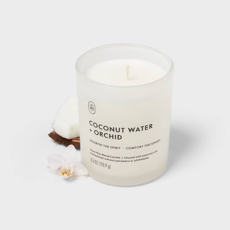 slide 3 of 4, Glass Coconut Water and Orchid Jar Candle 5.5oz - Threshold™, 5.5 oz