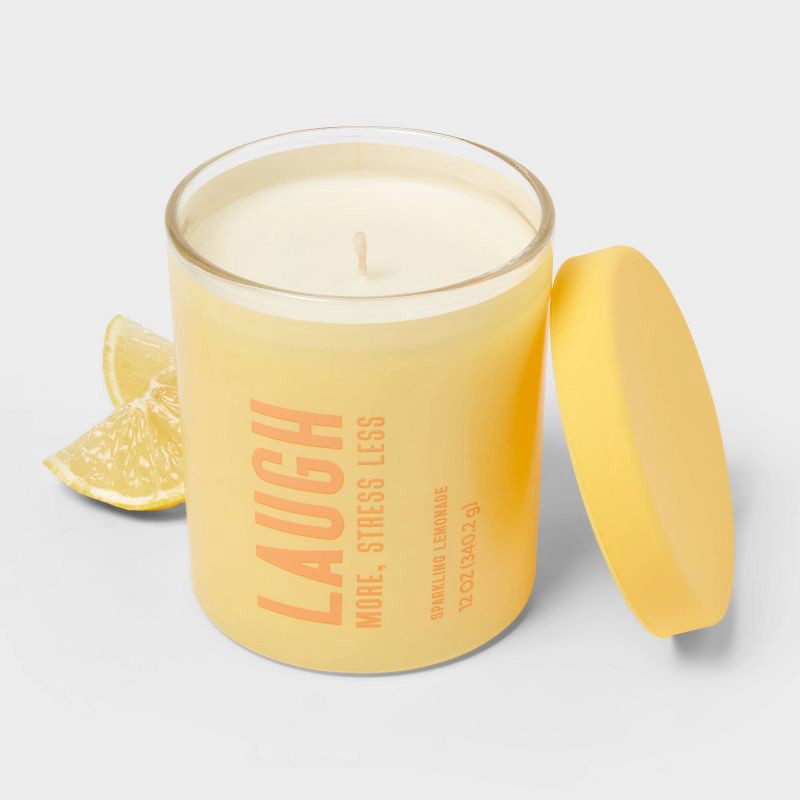 slide 3 of 3, Laugh Sparkling Lemonade Jar Candle 12oz - Room Essentials™, 12 oz