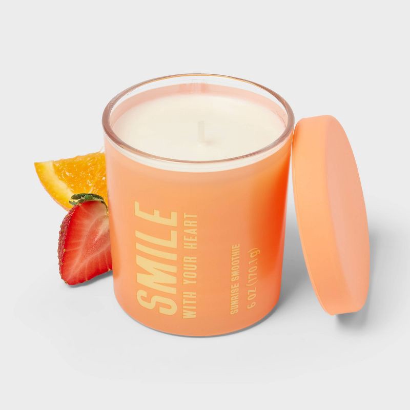slide 3 of 3, Smile Sunrise Smoothie Jar Candle 6oz - Room Essentials™, 6 oz