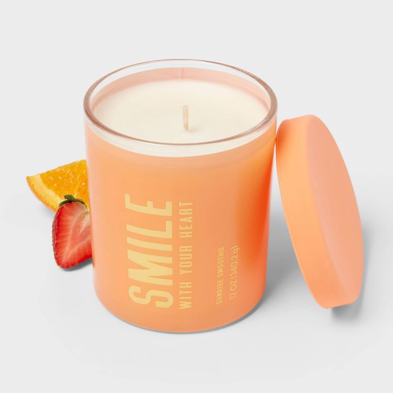 slide 3 of 3, Smile Sunrise Smoothie Jar Candle 12oz - Room Essentials™, 12 oz
