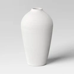 Modern Textured Ceramic Floor Vase White - Threshold™