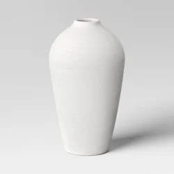 Modern Textured Ceramic Floor Vase White - Threshold™