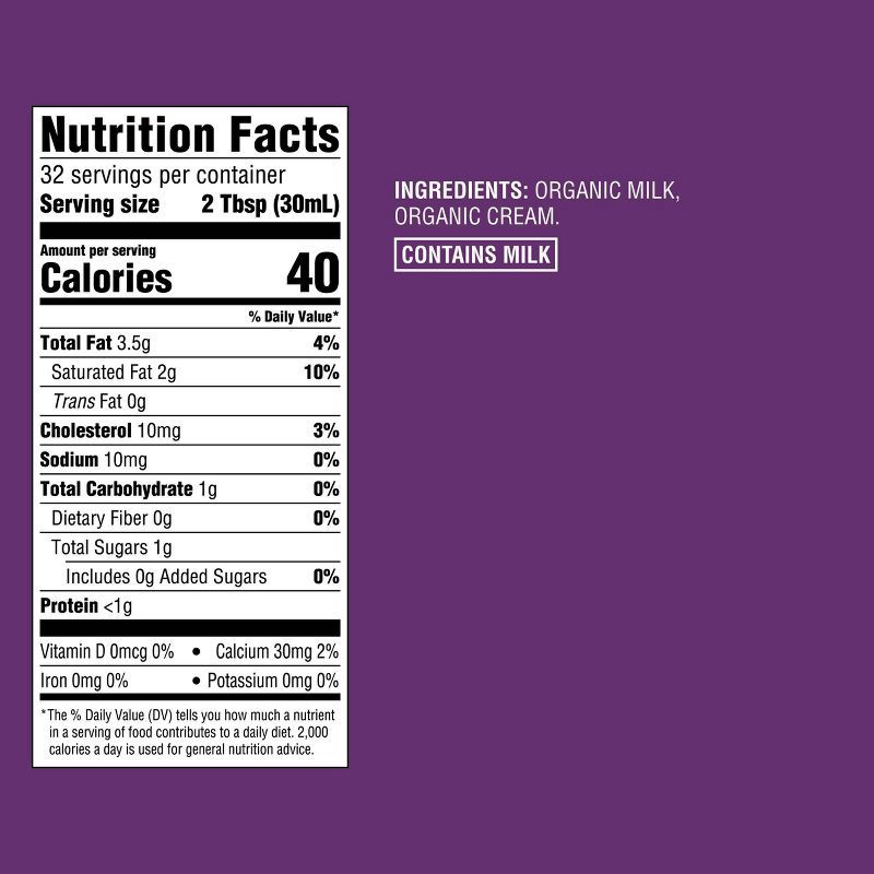 slide 4 of 4, Organic Half & Half - 32 fl oz - Good & Gather™, 32 fl oz
