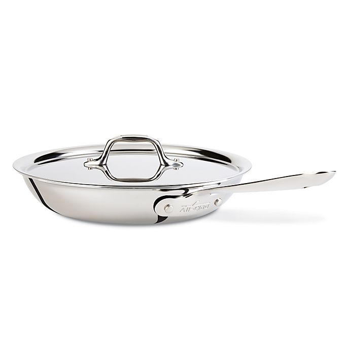 slide 1 of 1, All-Clad Stainless-Steel Skillet with Lid, 10 in