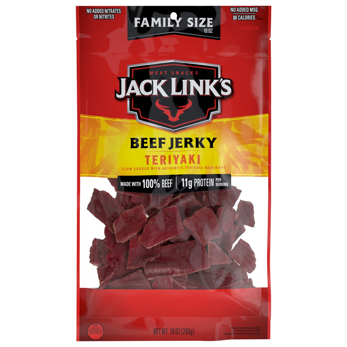 slide 1 of 3, Jack Link's Teriyaki Beef Jerky Family Size 10 oz, 10 oz