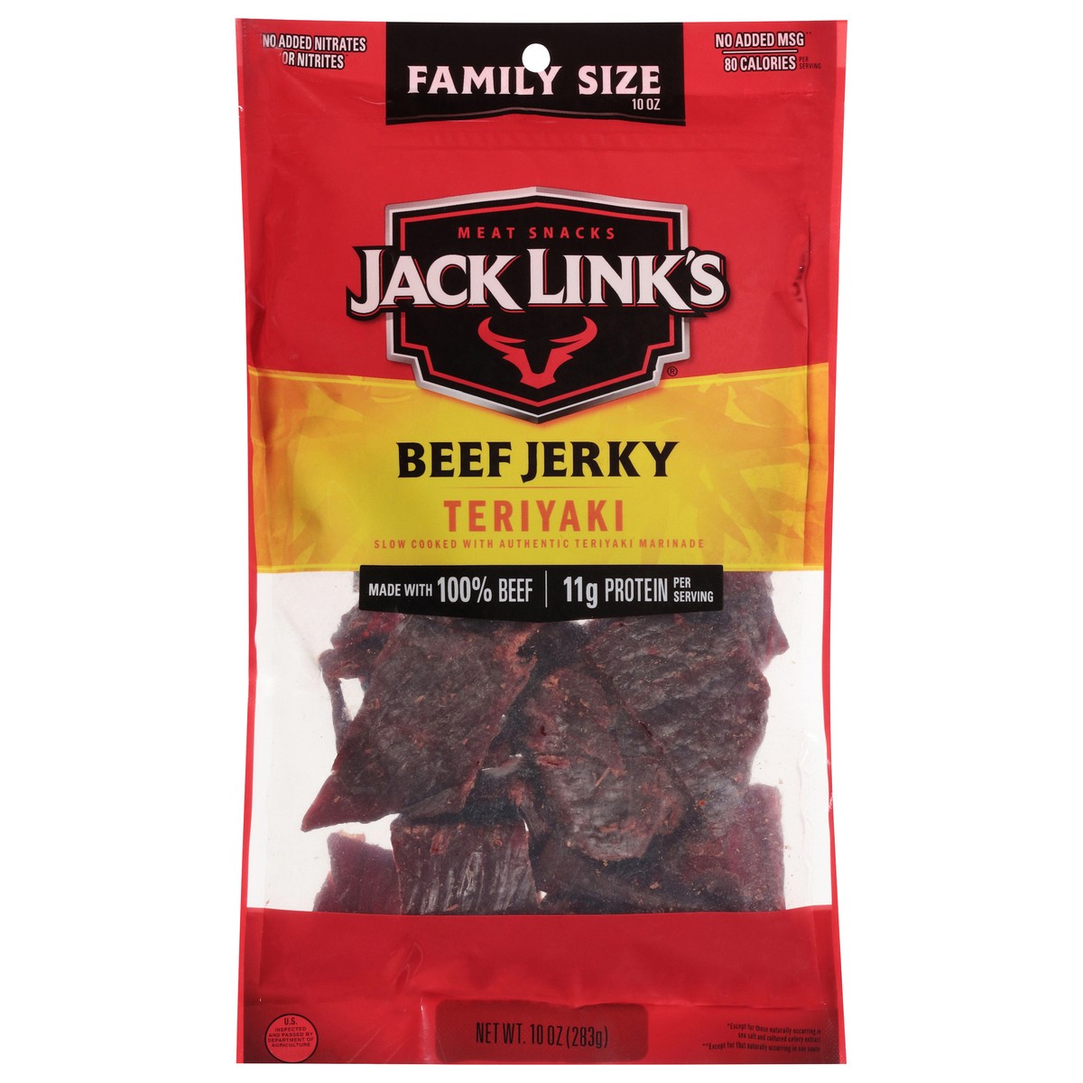 slide 1 of 3, Jack Link's Teriyaki Beef Jerky Family Size 10 oz, 10 oz