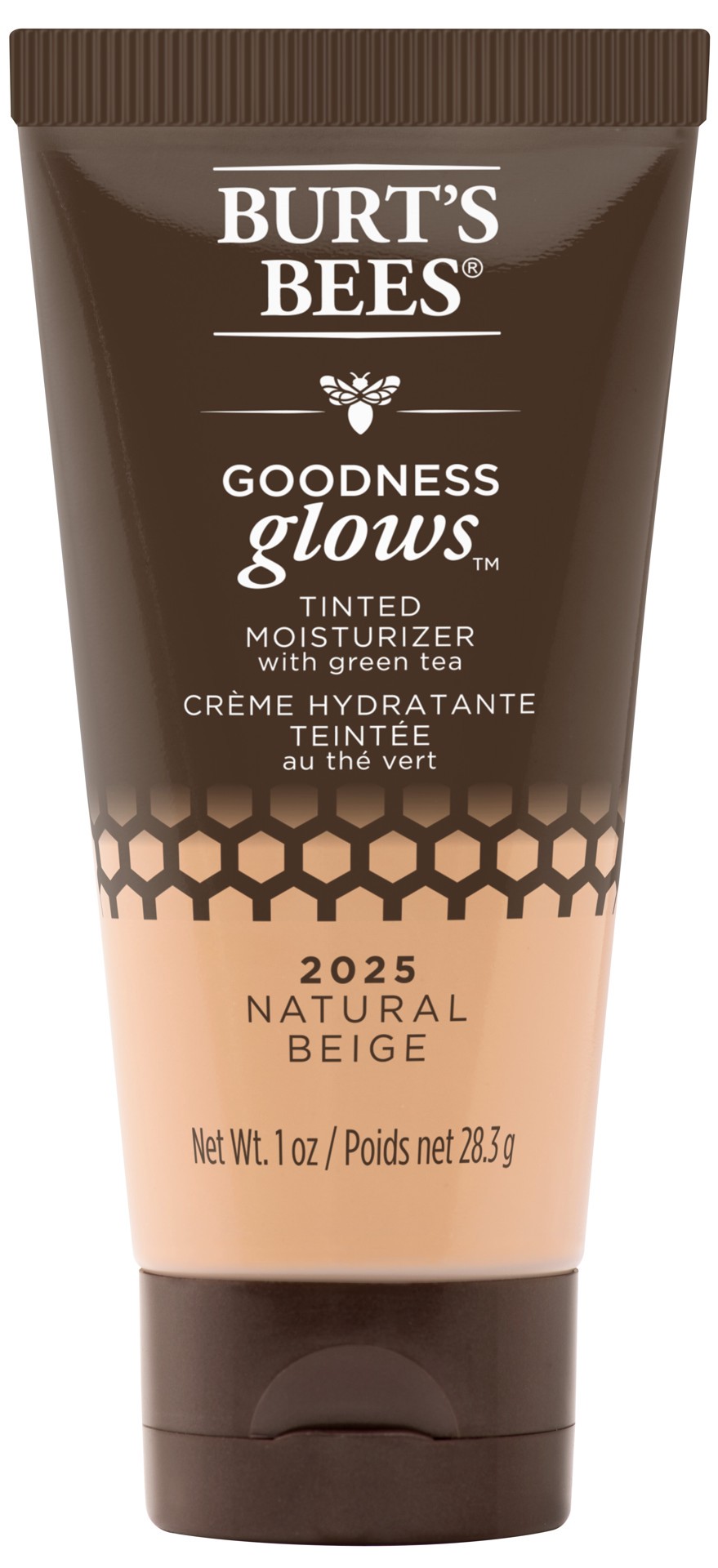 slide 1 of 5, Burt's Bees Goodness Glows™ Tinted Moisturizer, Rich in Antioxidants, Natural Beige – 1.0 Ounce, 1 oz