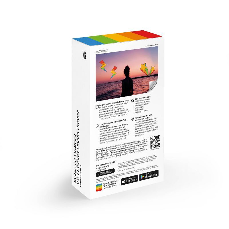 slide 9 of 9, Polaroid Hi-Print Printer 2 - White: Mobile Bluetooth Photo Printer for Android & iOS, 1 ct